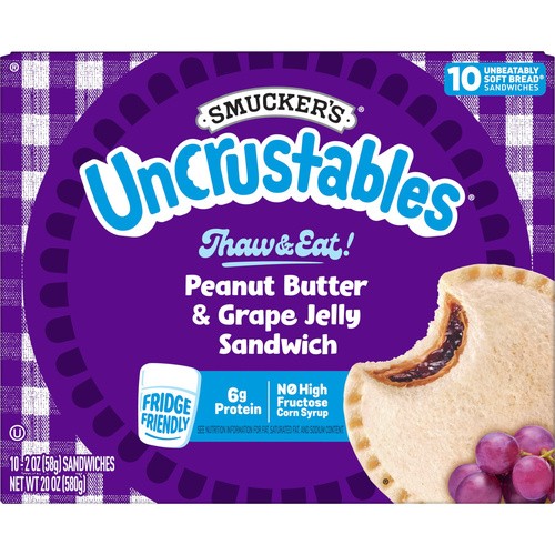 SMUCKERS UNCRUSTABLES PB/GRP 10 COUNT