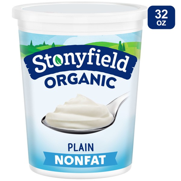 STONYFIELD ORGANIC FAT FREE PLAIN YOGURT 32 OZ
