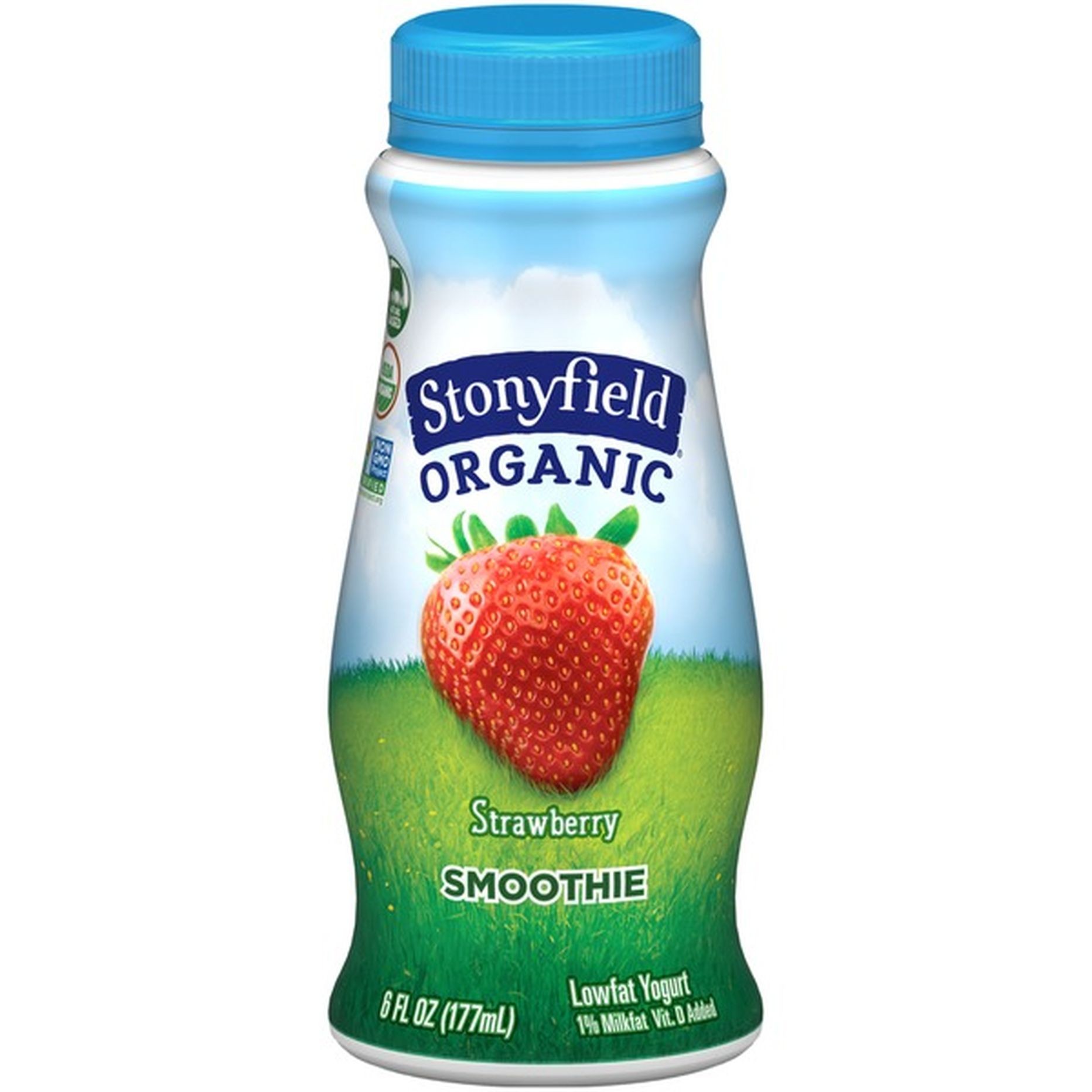 Stonyfield Organic Probiotic Strawberry Lowfat Yogurt Smoothies 6 OZ