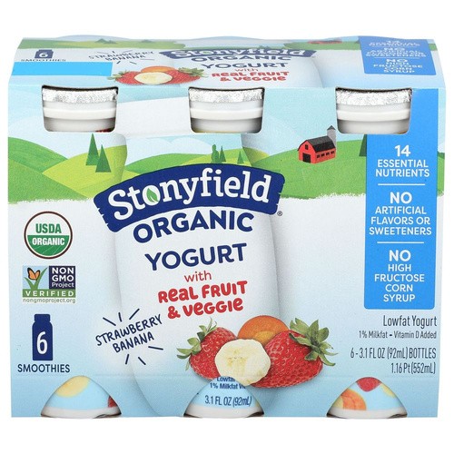 STONYFIELD ORGANIC YGRT STRWB BNN        18.6 OZ