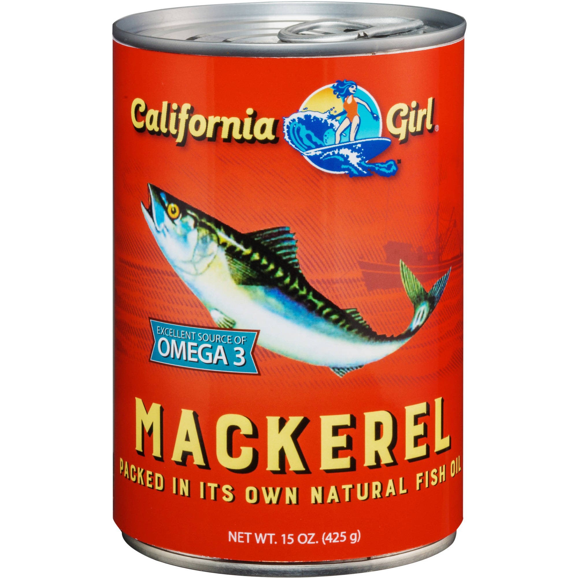 California Girl Mackerel With Brine 15 OZ 15 OZ