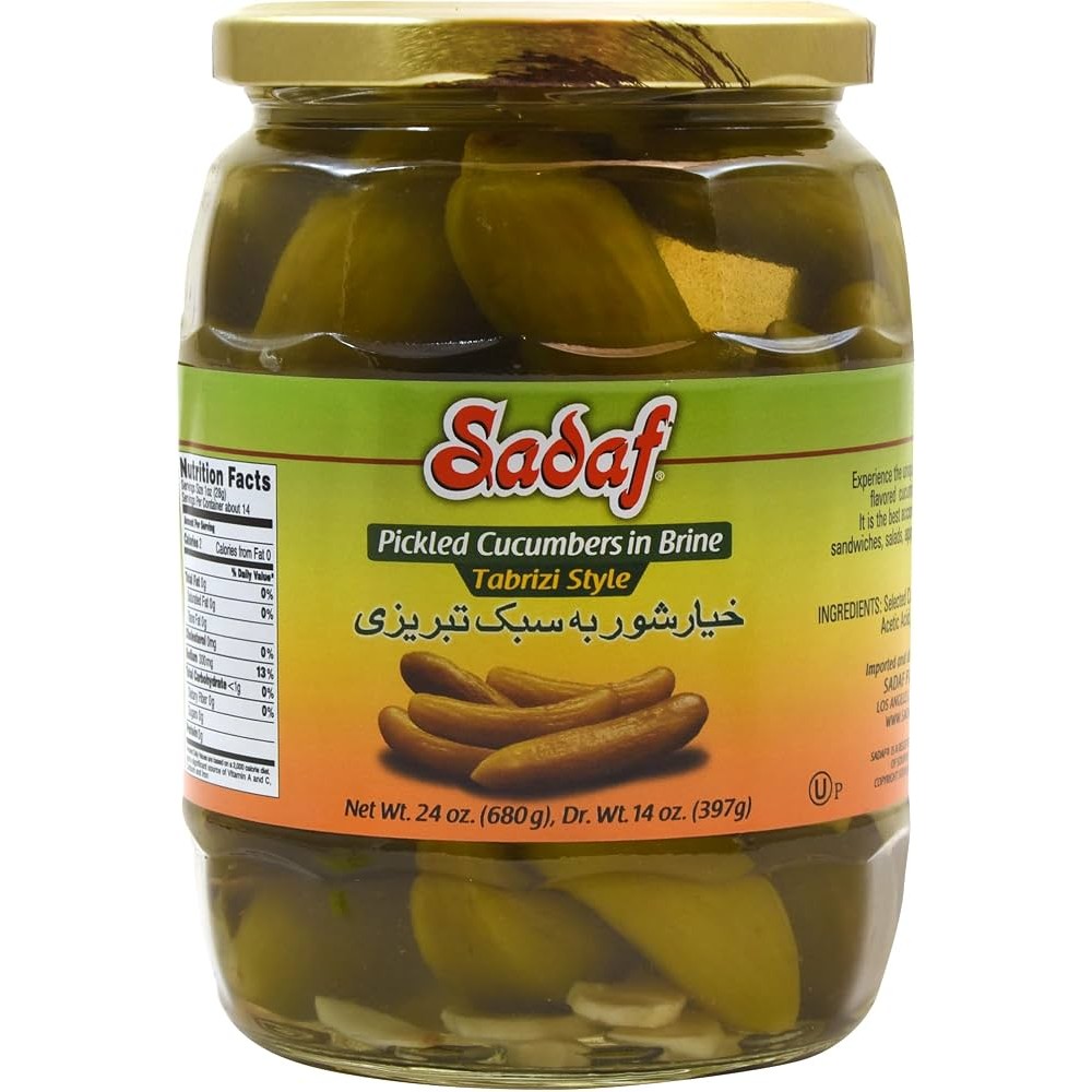 SADAF PICKLED CUCUMBERS IN BRINE TABRIZI STYLE 1.5 Lbs