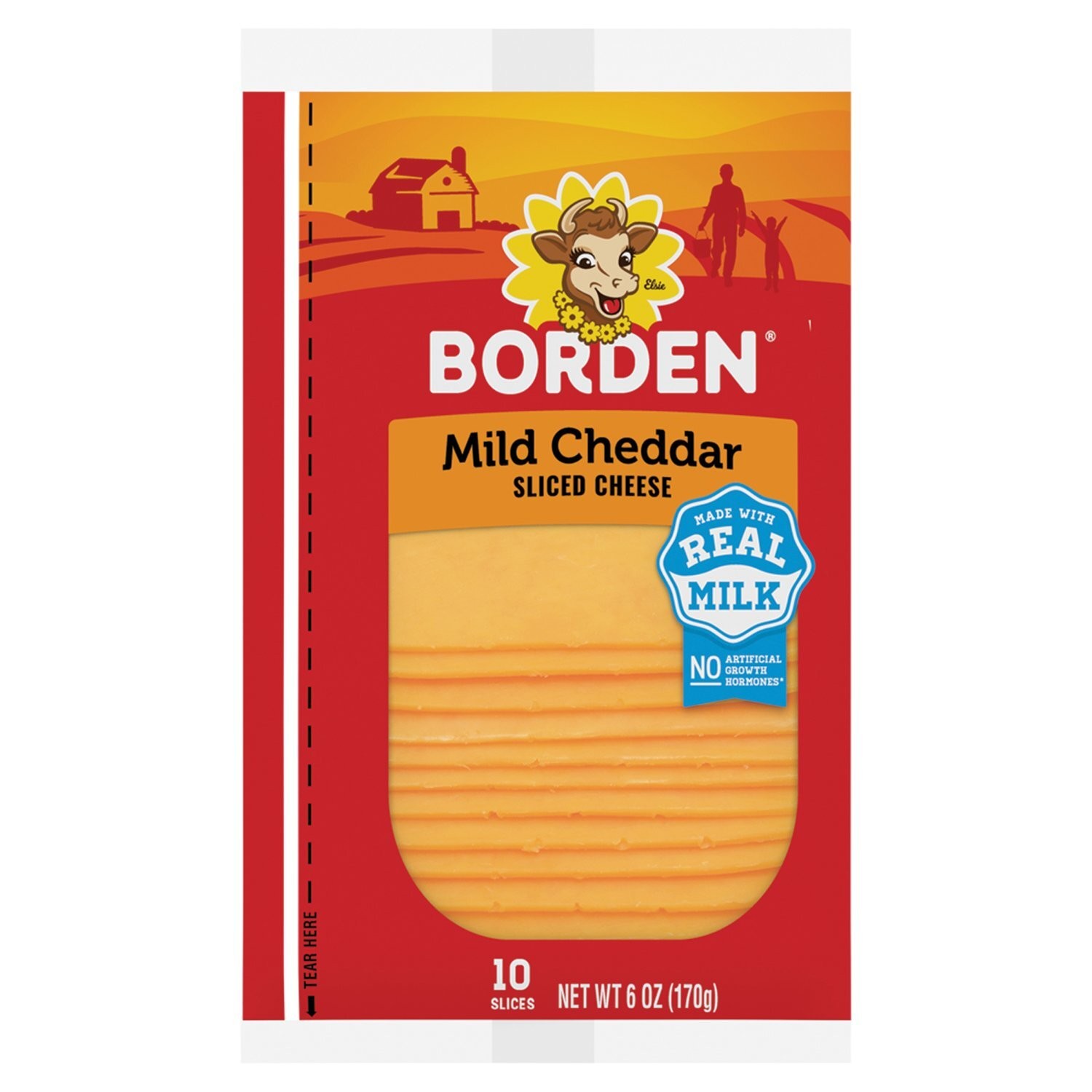 BORDEN SINGLE PK MILD CHEDDAR 6 OZ