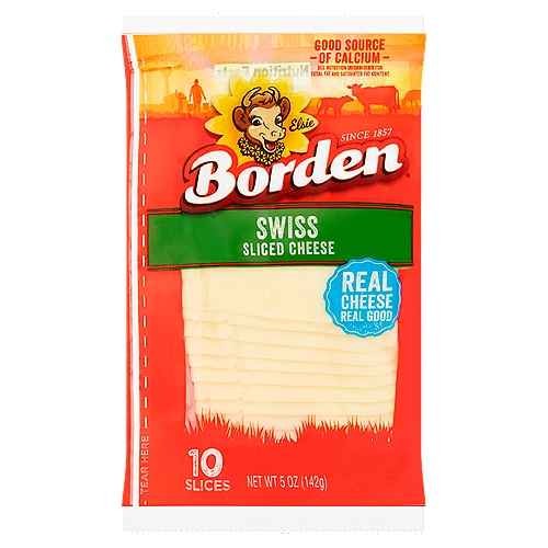 BORDEN SWISS SLICED CHEESE 10 SLICES 142 GM