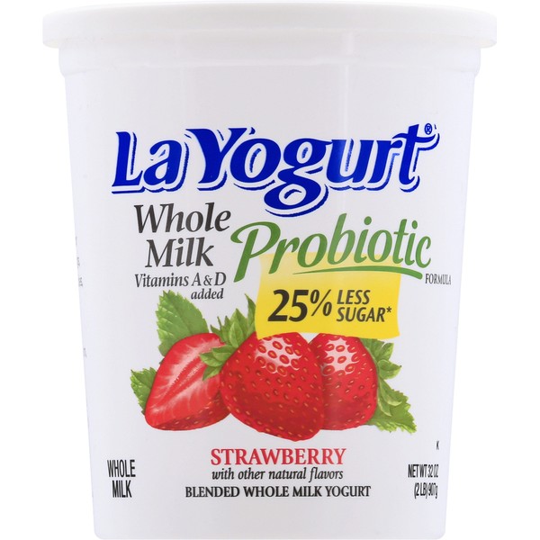 LA YOG WH MILK STRAW 32 OZ