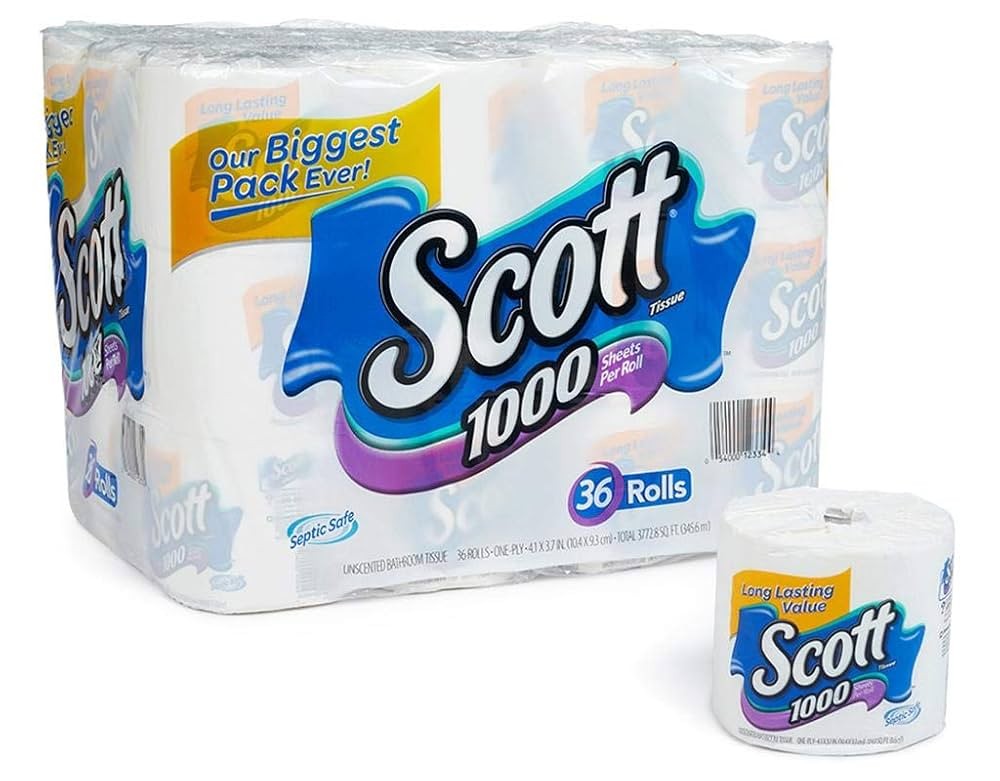 Scott 1000 Sheets 1 Ply Bath Tissue 36 ROLLS