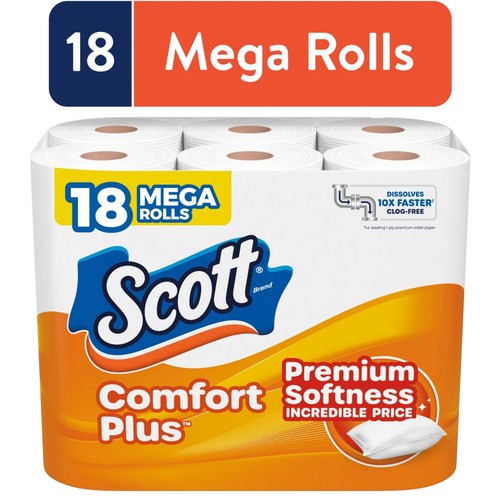 SCOTT COMFORT PLUS 18 MEGA ROLLS 18 PCS