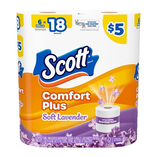 SCOTT COMFORT PLUS LAVENDER 12 Mega      12 PCS