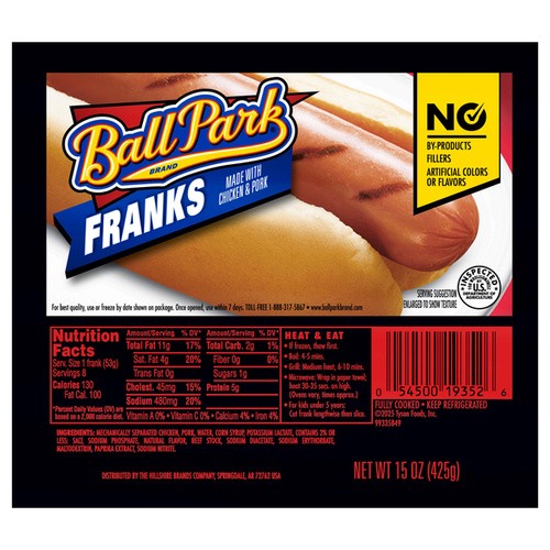 BALL PARK HD MEAT FRANK 8CT 15 OZ