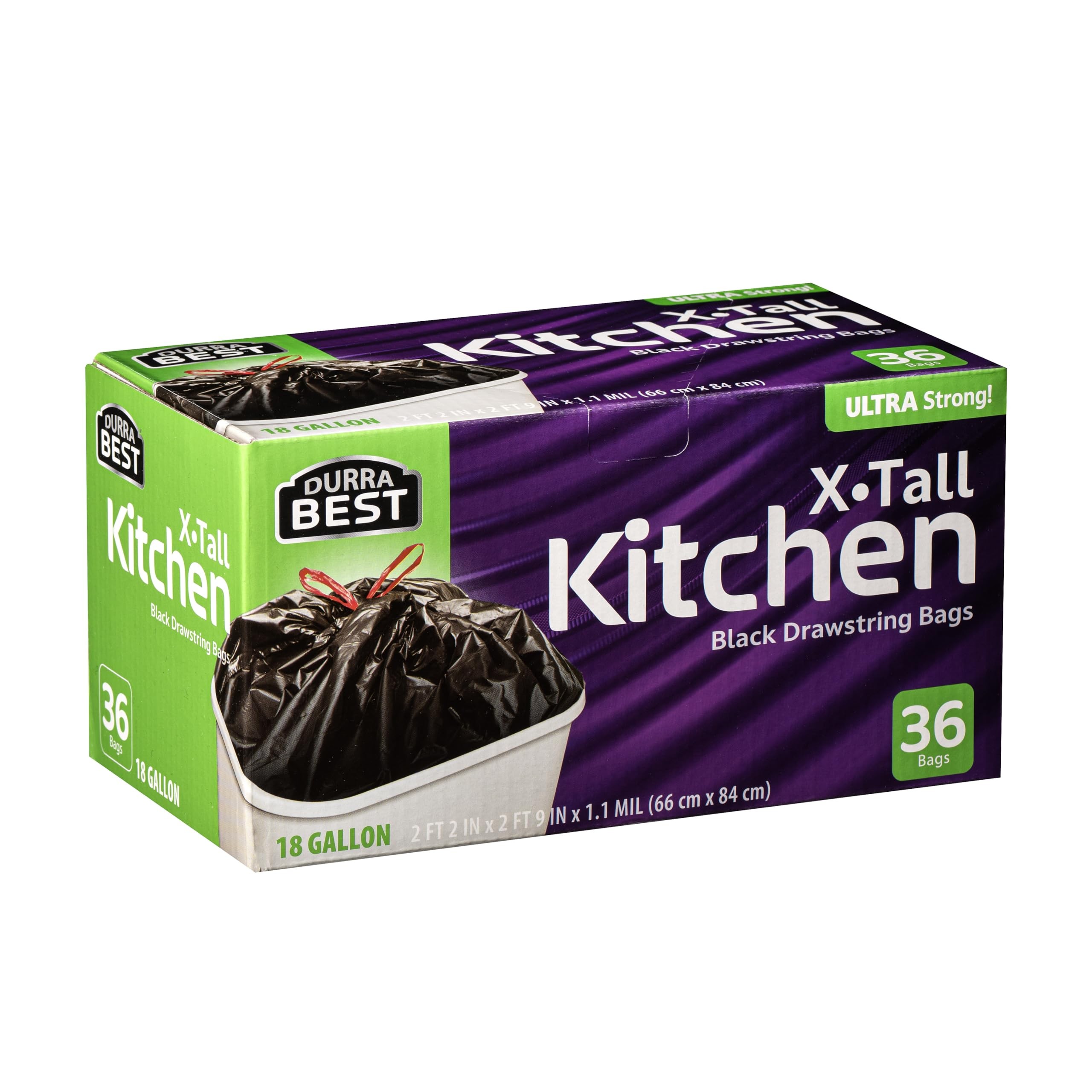 Heavy Duty Trash Bags 18 Gallon 36 COUNT