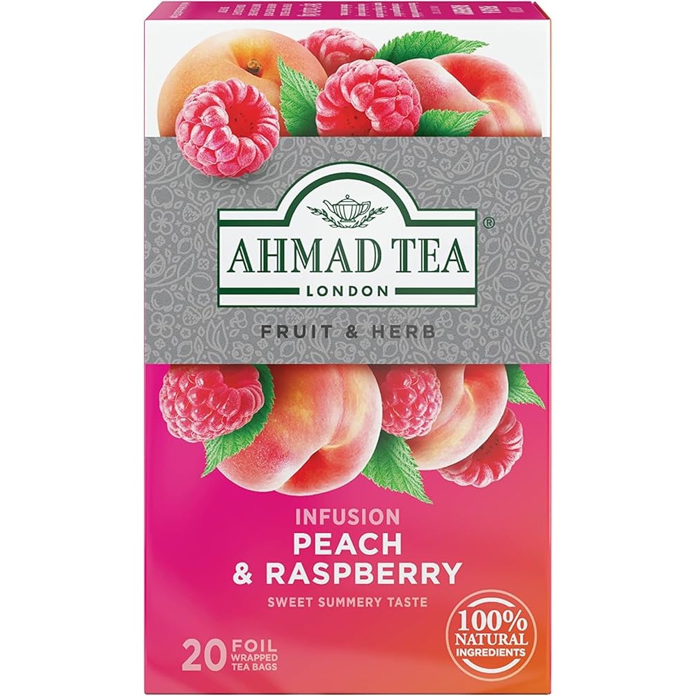 Ahmad Tea Infusions, Peach And Raspberry Teabags 1 PACK