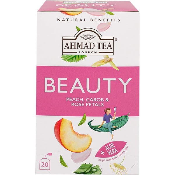 AHMAD BEAUTY PEACH CAROB & ROSE PETAL 20 BAGS