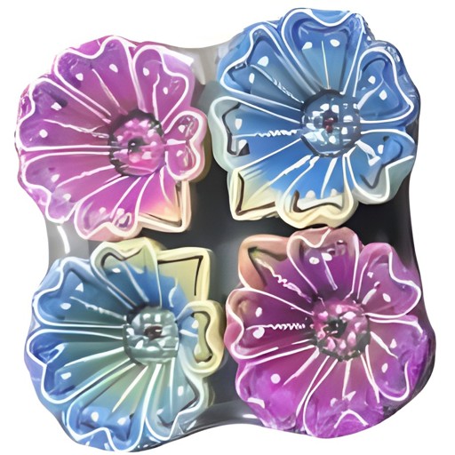 CLEY DIYA HAND MADE FLOWER(4) PLATE 6 5 PACK