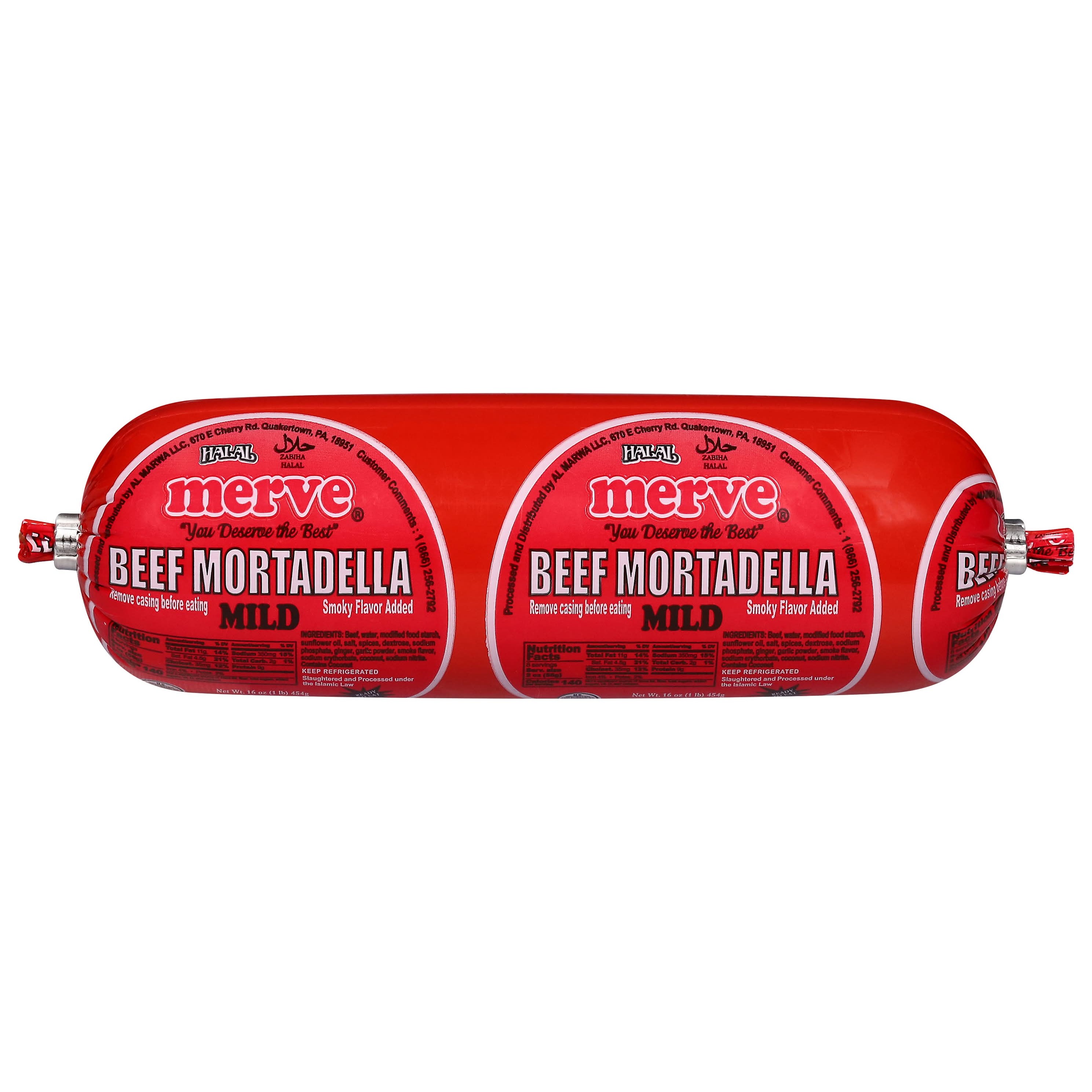 MERVE BEEF MORTADELLA MILD 16 OZ