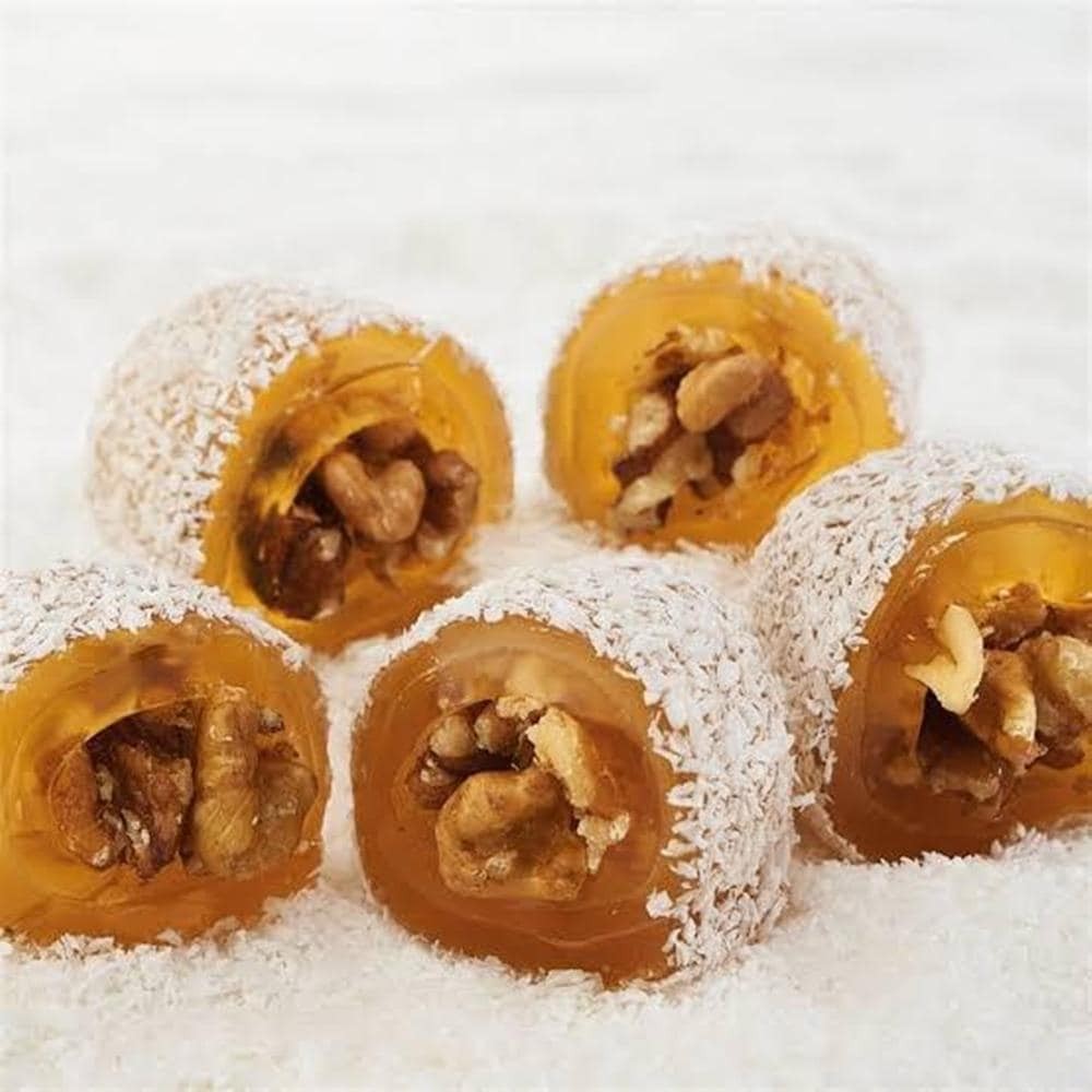 SEHRAZAT TURKISH DELIGHT WALNUT ROLL W COCONUT 1 LBS