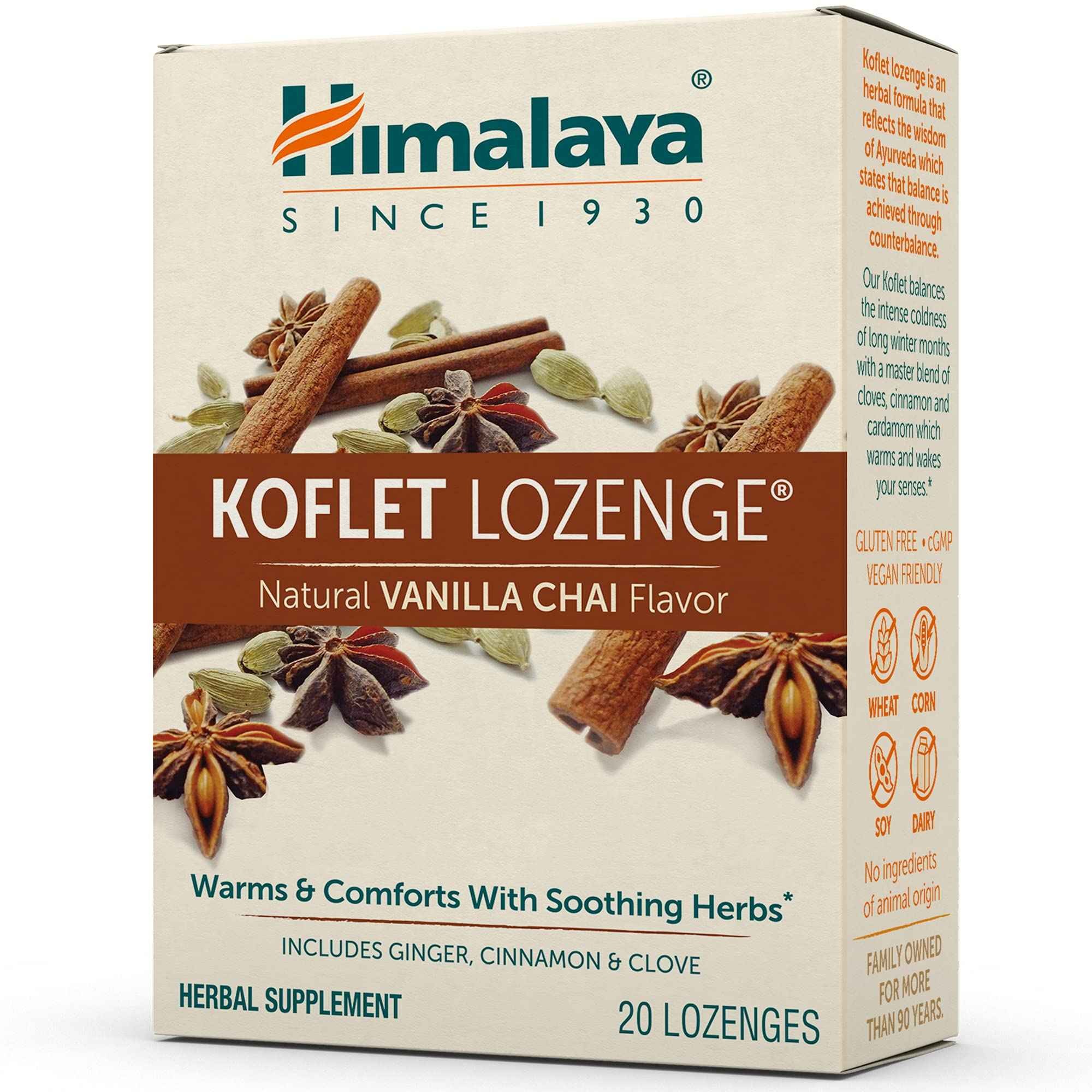 HIMALAYA KOFLET LOZENGE VANILLA CHAI FLAVOR 20 Each