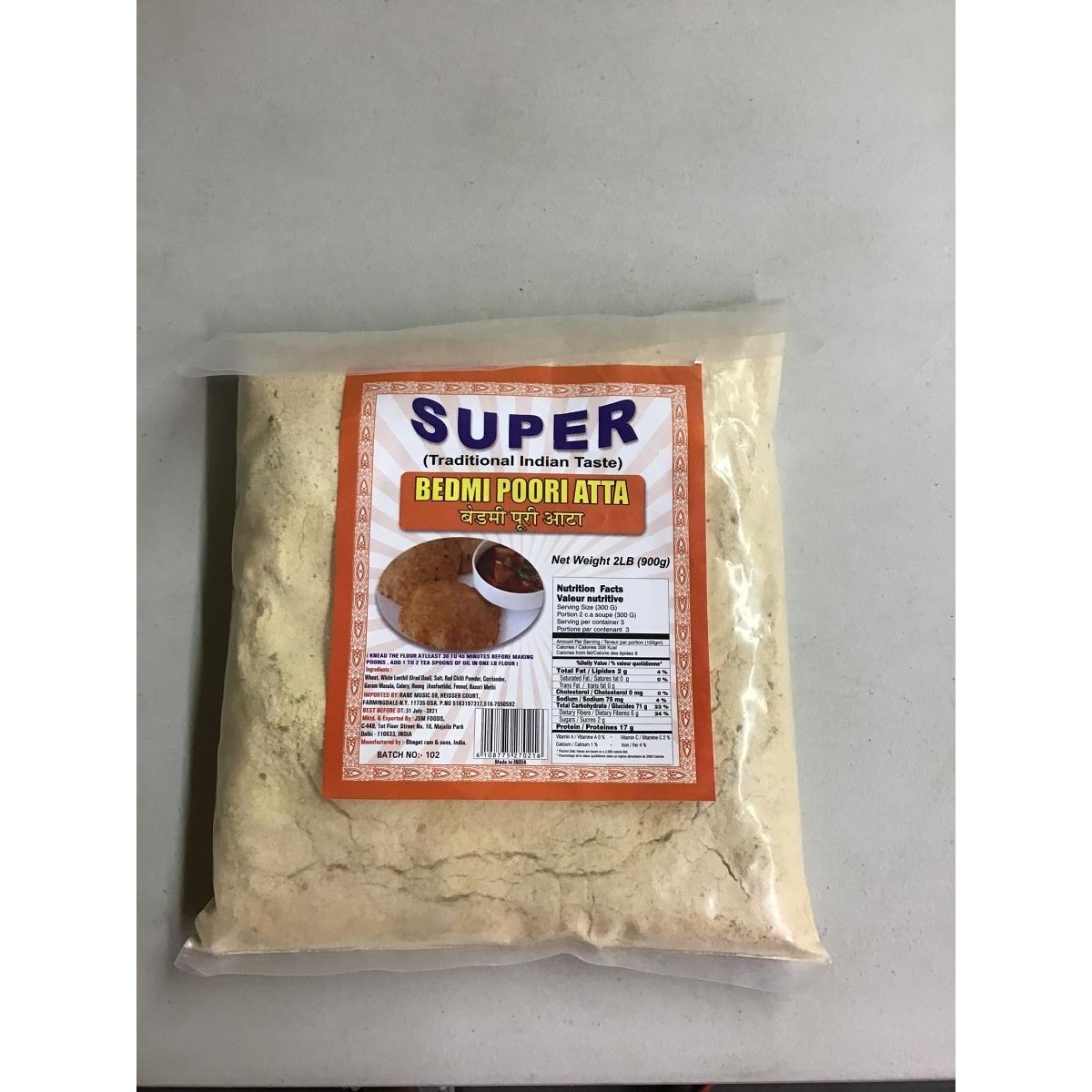 SUPER BEDMI POORI ATTA 900 GM