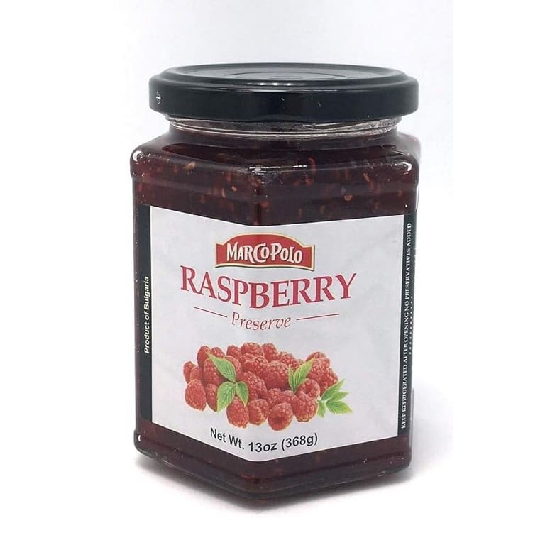 MARCO POLO RASBERRY PRESERVES 13 OZ