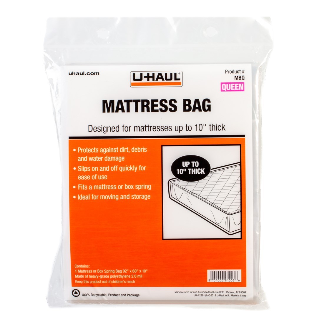 U Haul Mattress Bag Queen Size 1 Each