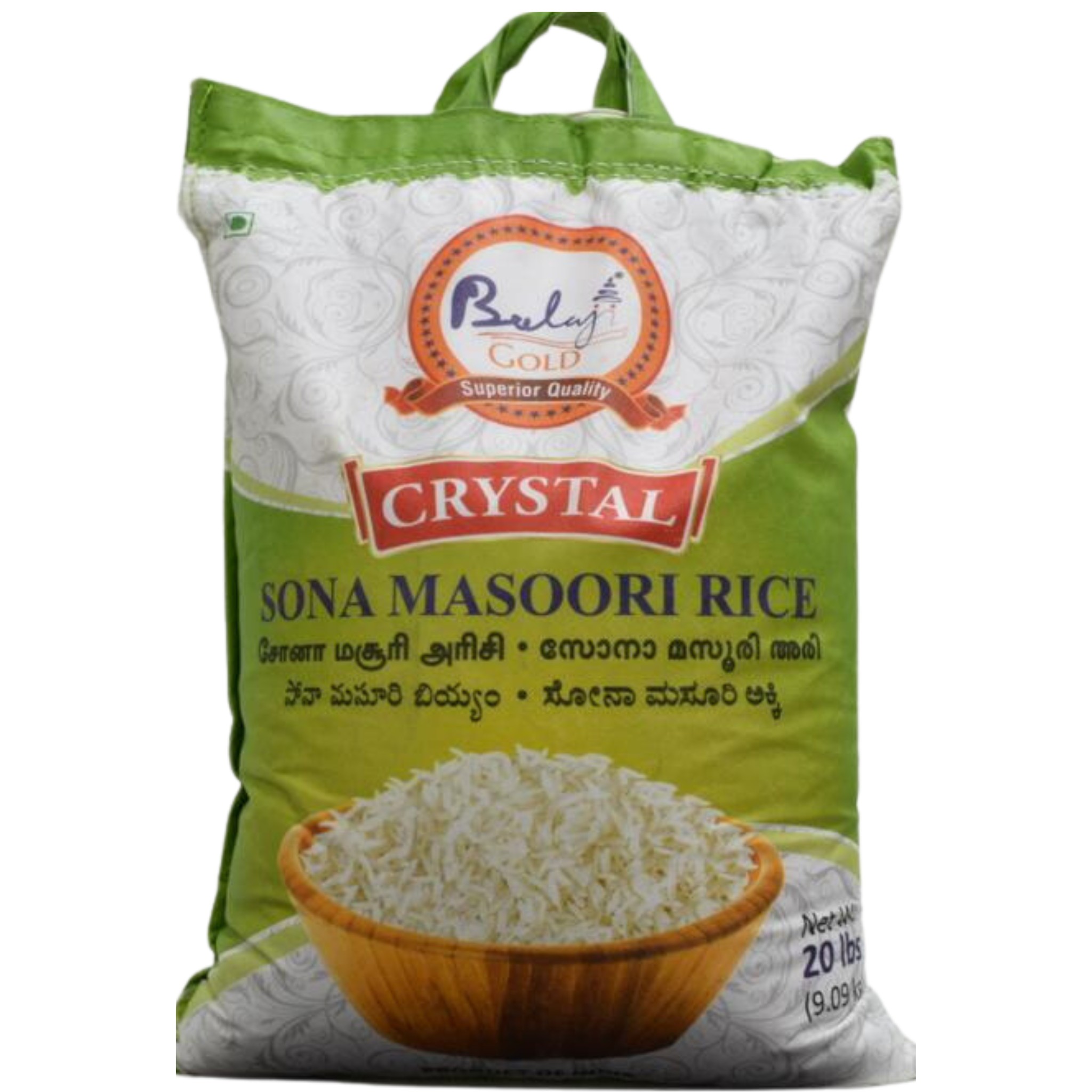CRYSTAL SONA MASOORI RICE BALAJI GOLD 20 LBS