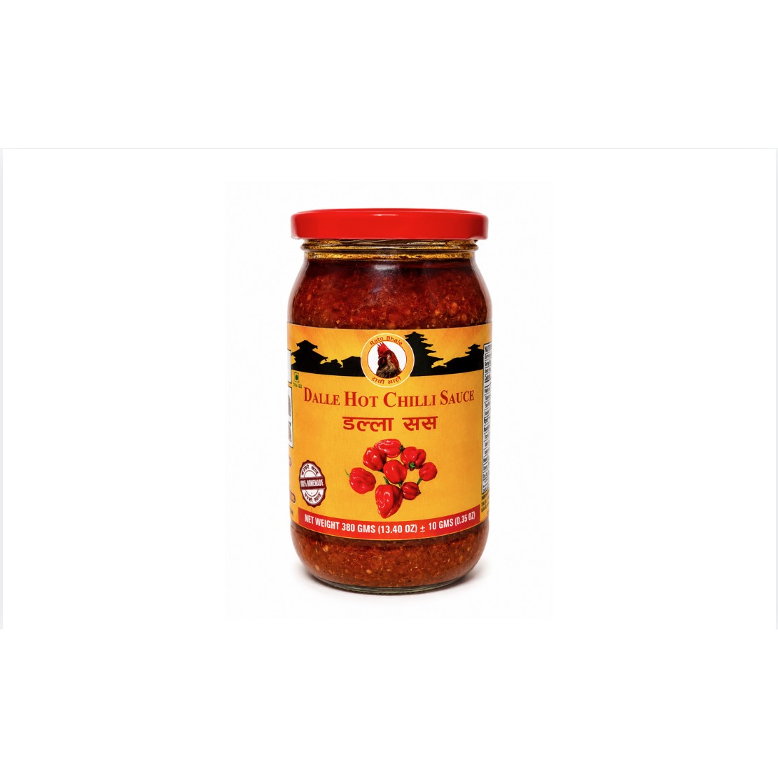 Rato Bhale Dalle Hot Chilli Sauce 380 GM