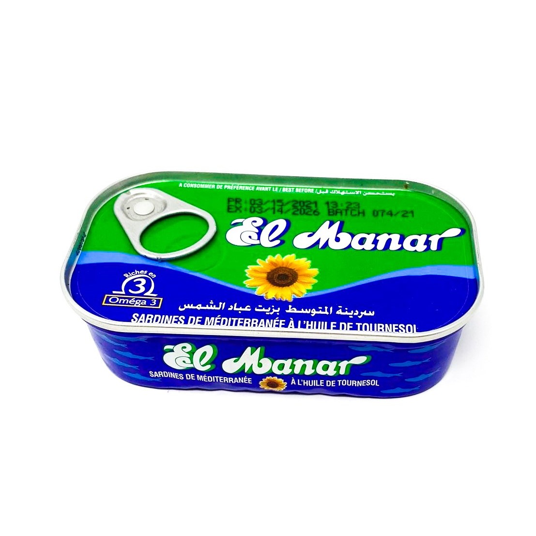EL MANAR SARDINES IN SUNFLOWER OIL 125 GM