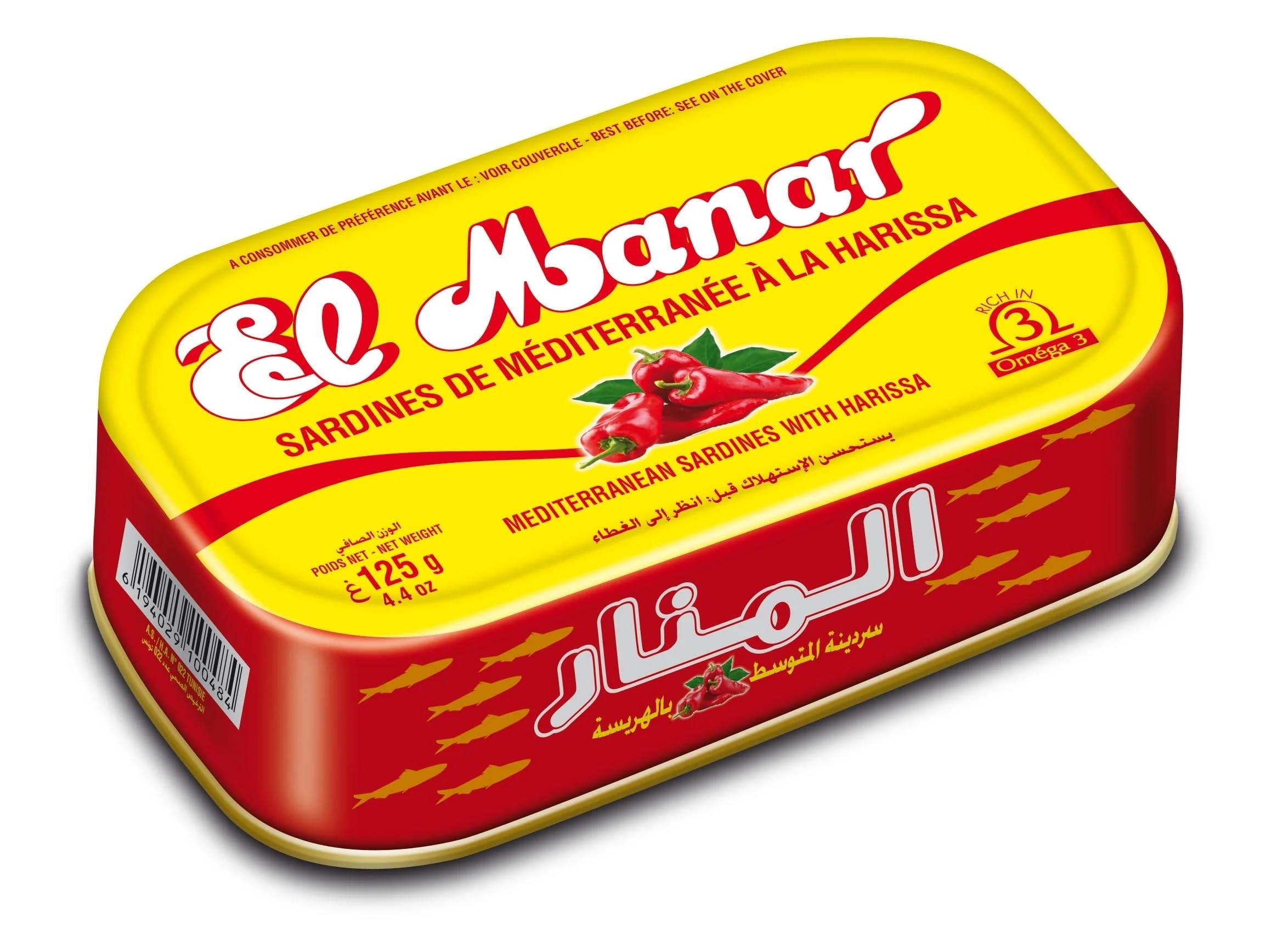 EL MANAR SARDINES IN HARISSA SAUCE 125 GM