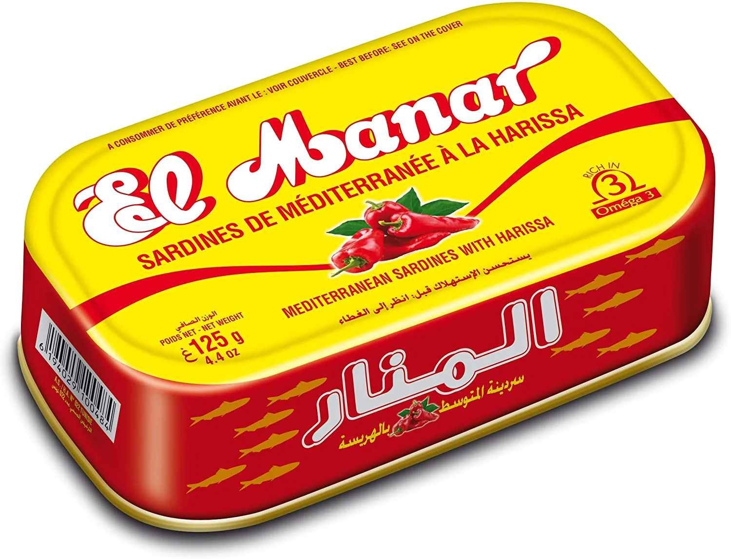 EL Manar Sardines With Harissa 125 GM