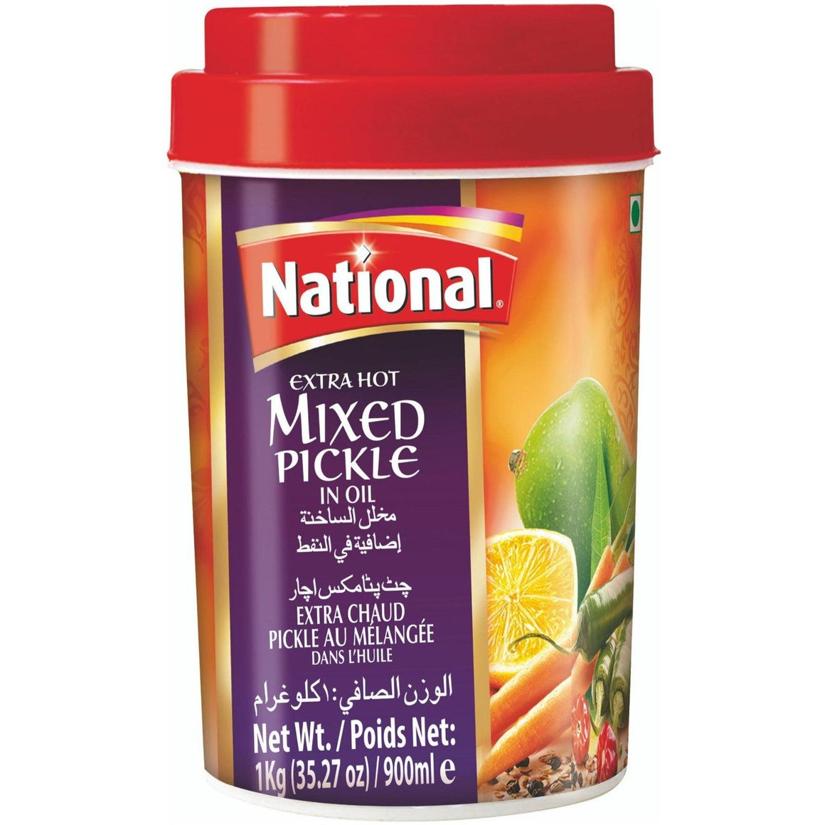 NATIONAL EXTRA HOT MIXED PICKLE 1 KG