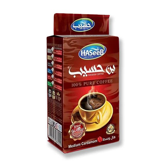 HASEEB TURKISH COFFEE MEDIUM 10% CARDAMOM 500 GM