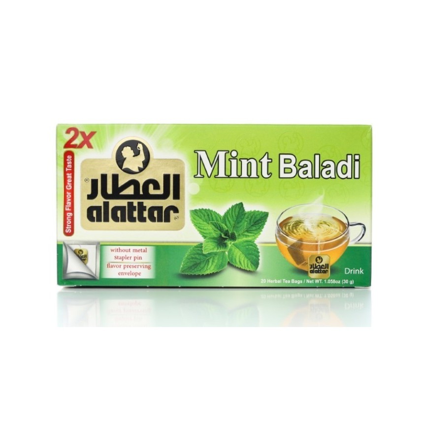 Alattar Green Tea With Mint Baladi Herbals 20 BAG