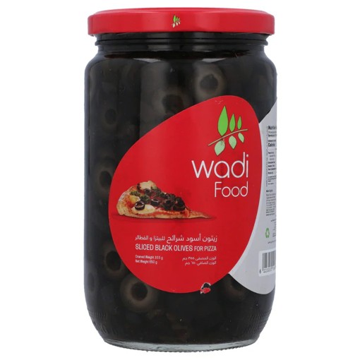WADI FOOD SLICED BLACK OLIVES 355 GM