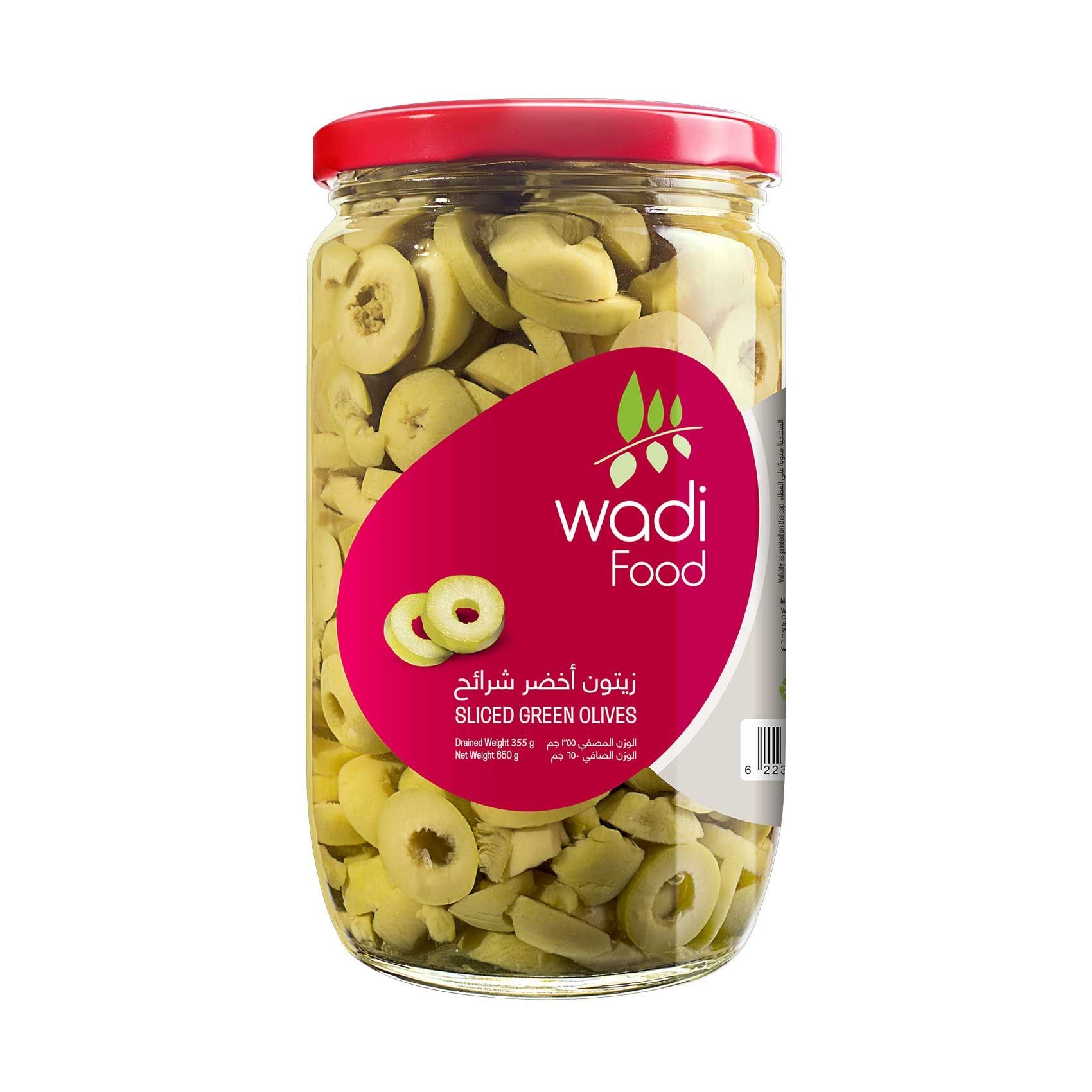 WADI FOOD SLICED GREEN OLIVES 355 GM