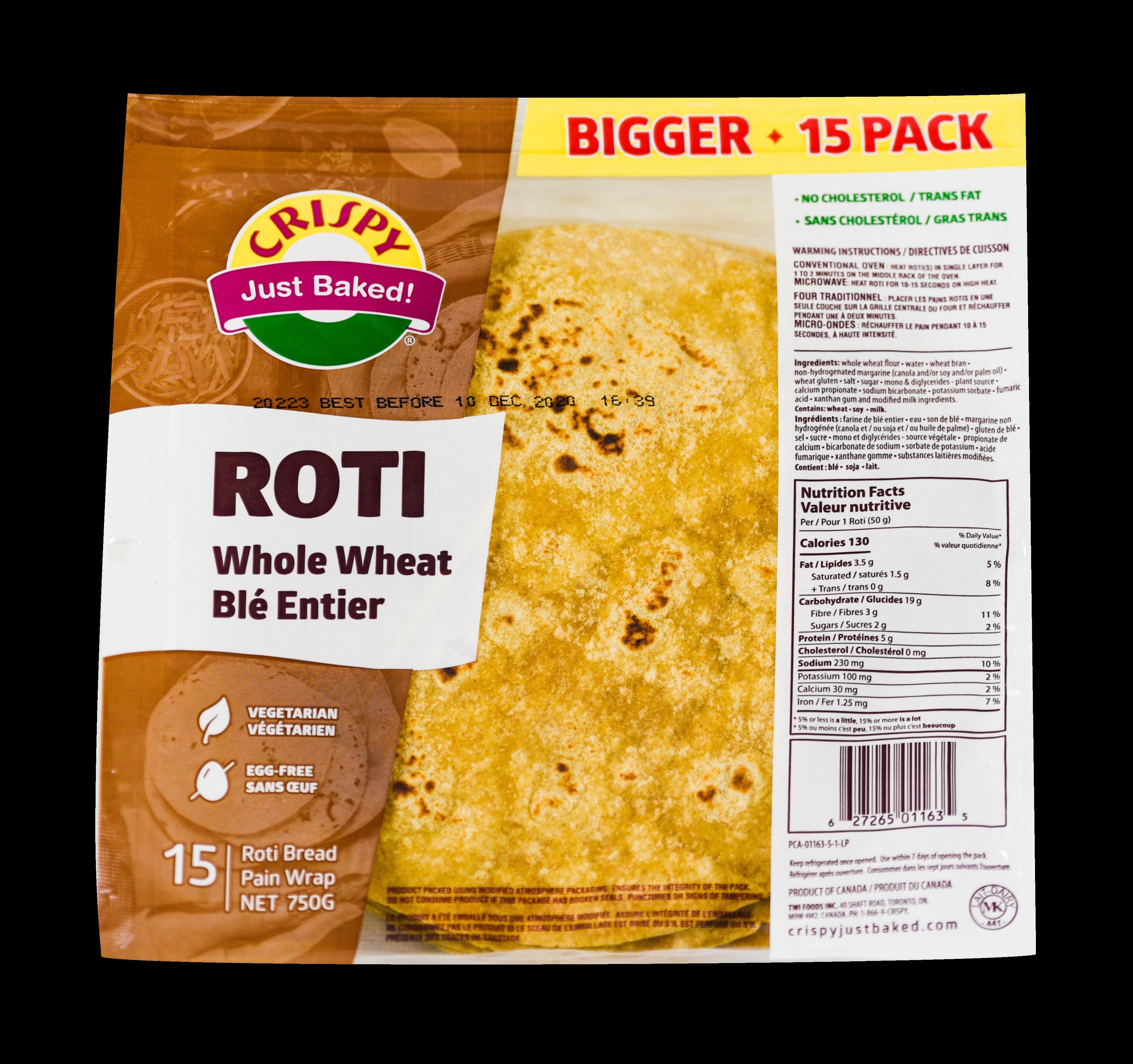 Crispy Roti Whole Wheat 15 PCS