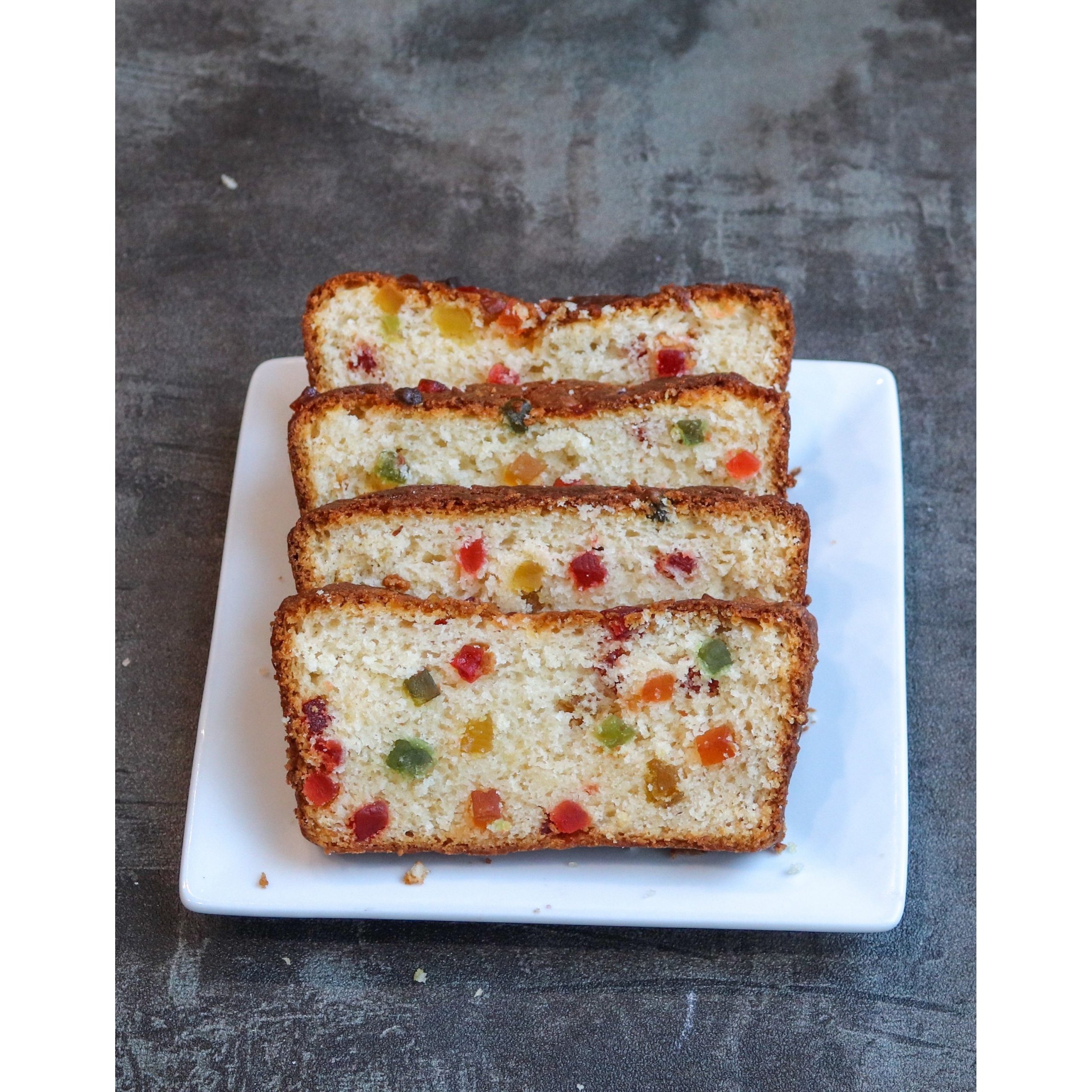 CRISPY FRUIT CAKE EGGLESS