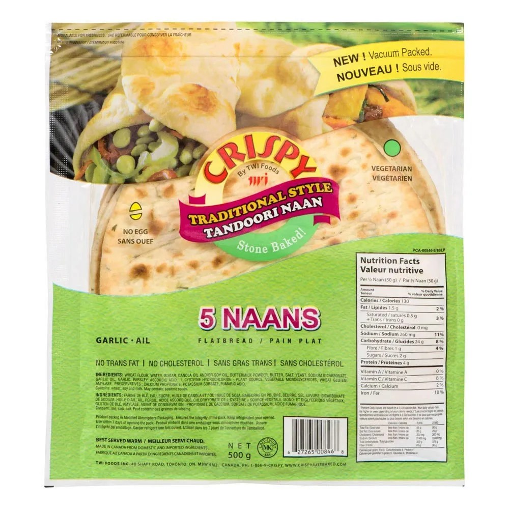 CRISPY GARLIC NAAN NO EGG 5 Each