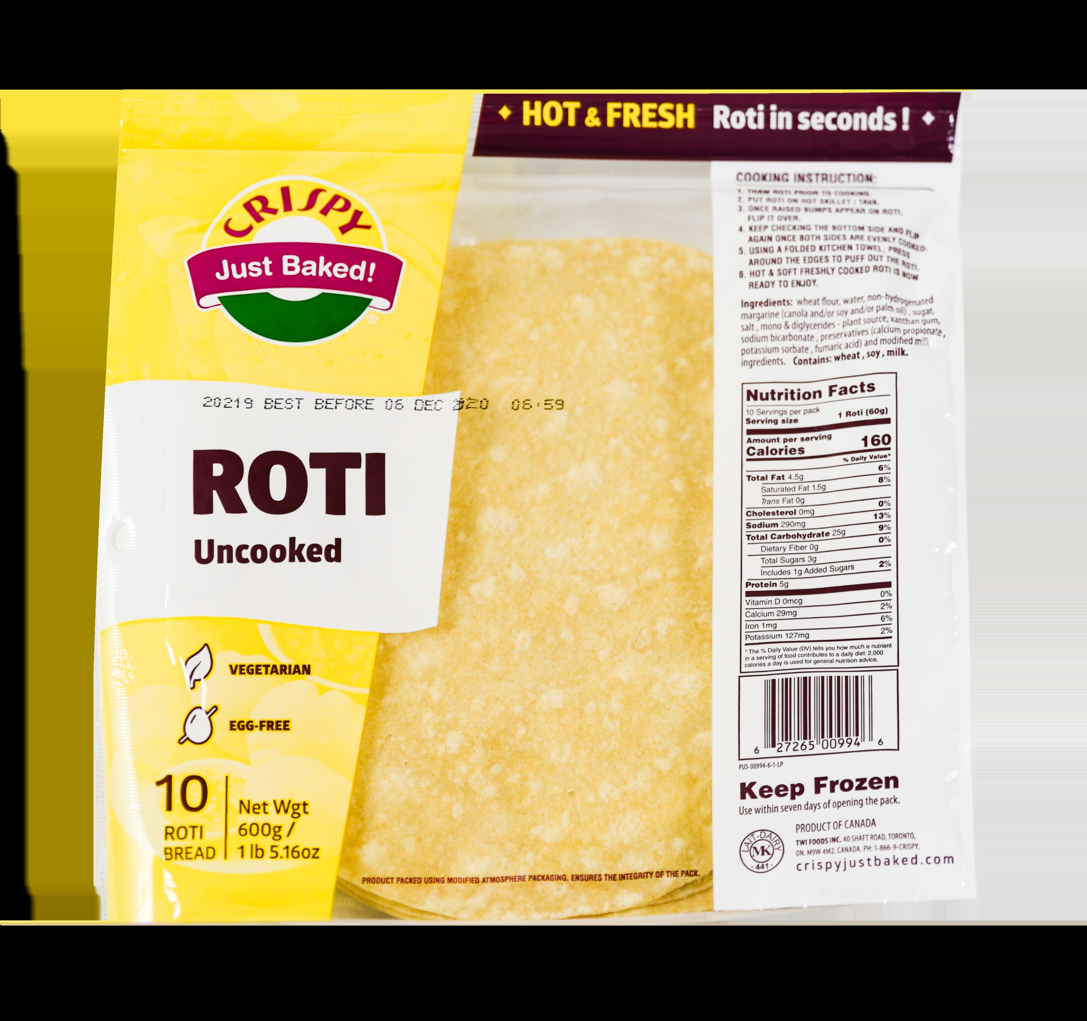 Crispy Uncooked Roti 15 PCS