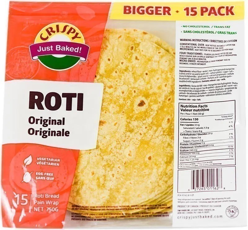 CRISPY JUST BAKED ROTI ORIGINAL 1.65 Lbs