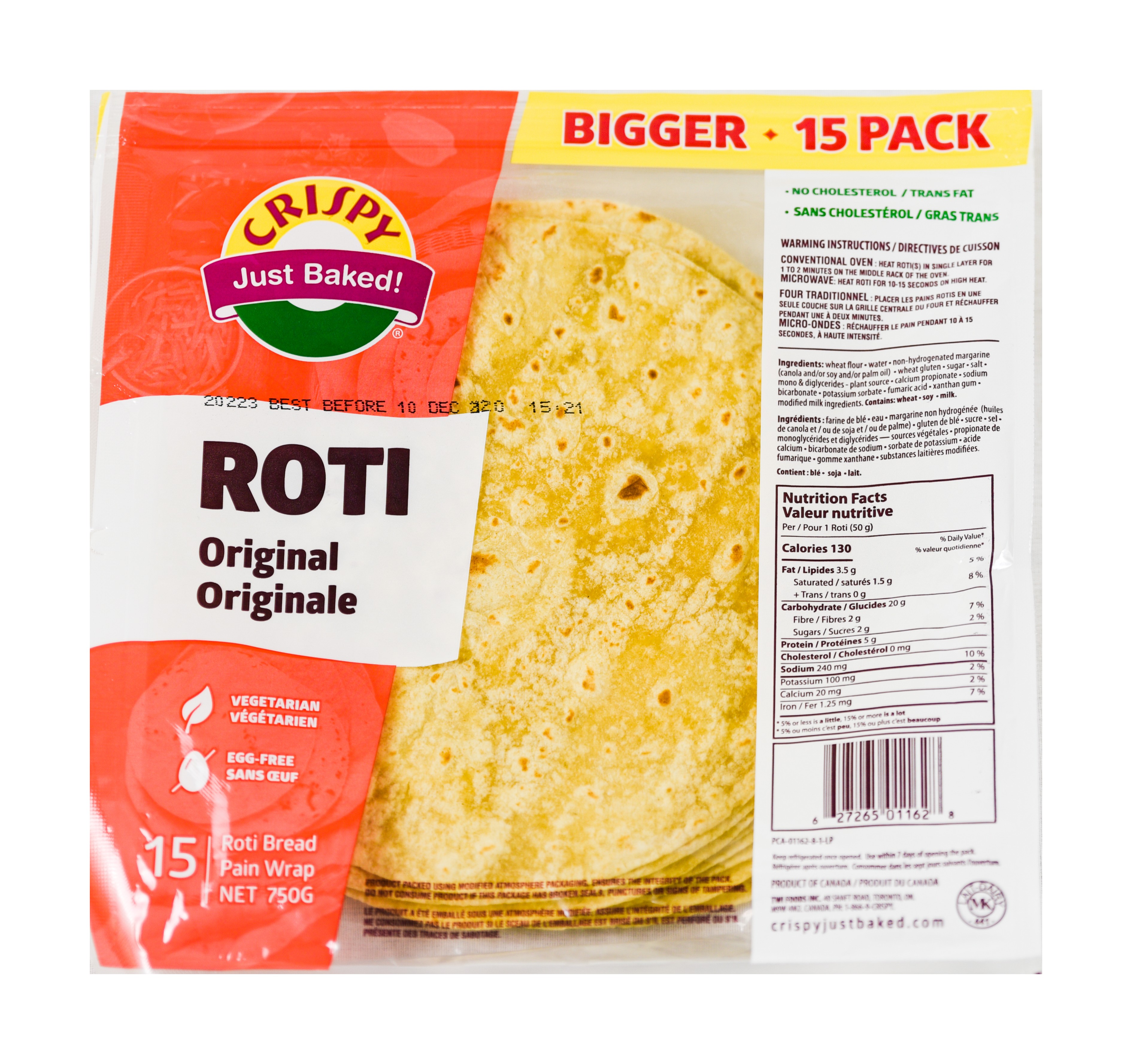 CRISPY WHITE ROTI ORIGINAL 15 PCS