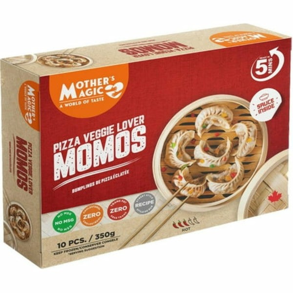 Mothers Magic Pizza Veggie Lover Momos Hot  10 PCS