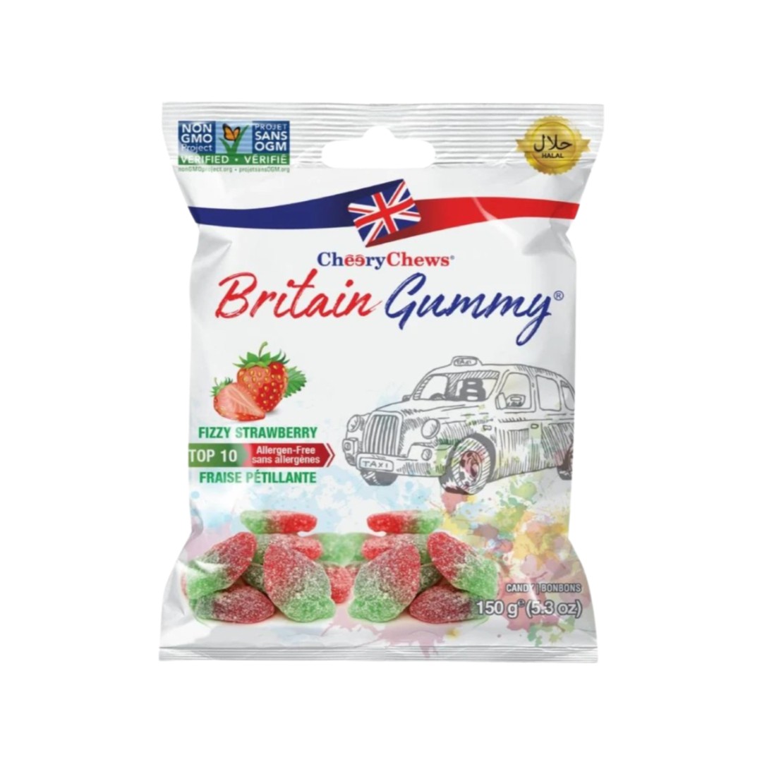 Britain Gummy Fizzy Strawberry 150 GM
