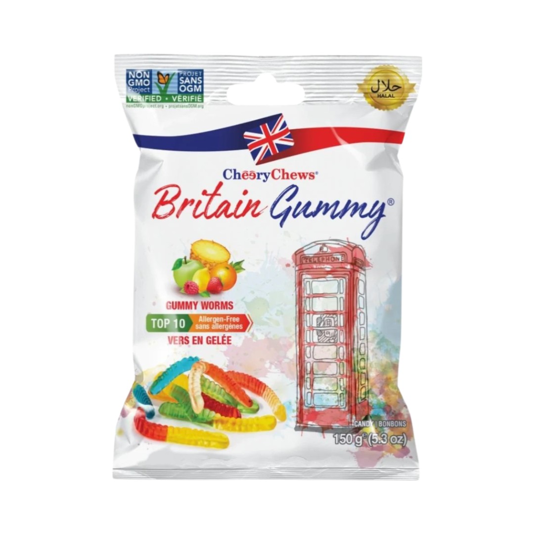 Britain Gummy Gummy Worms 150 GM