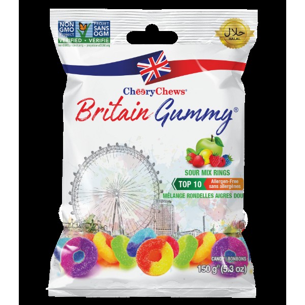 Cheery Chews GUMMY SOUR MIX RINGS 150 GM