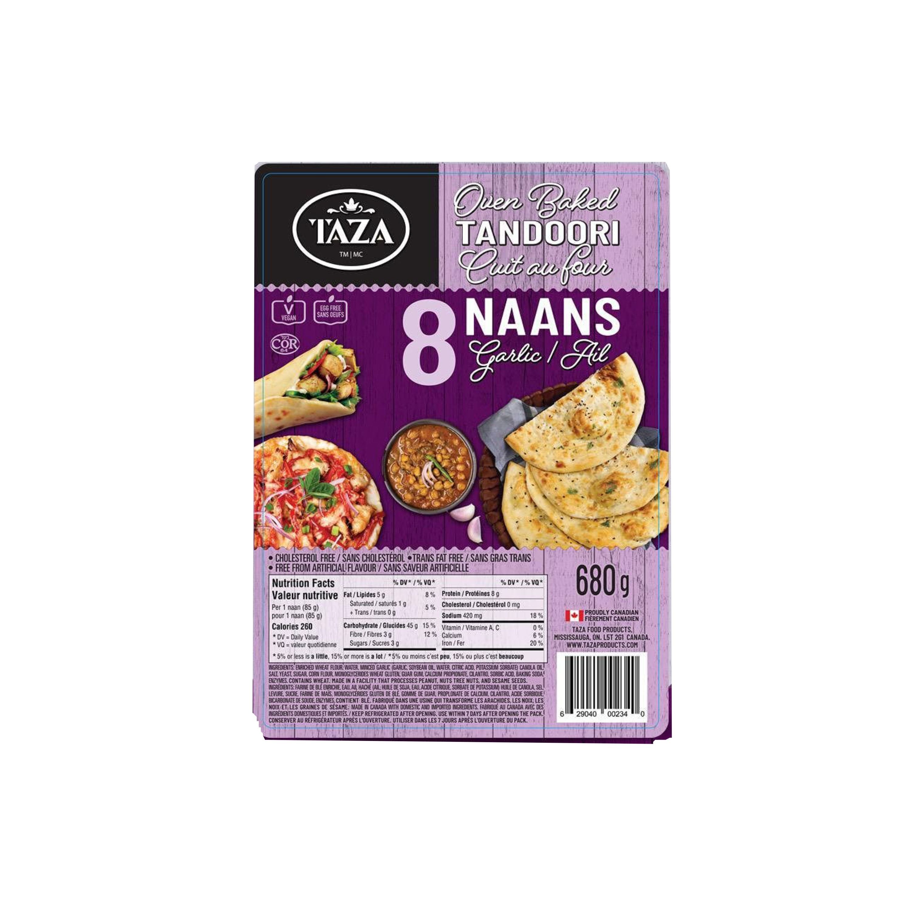 TAZA GARLIC NAAN 8 PCS