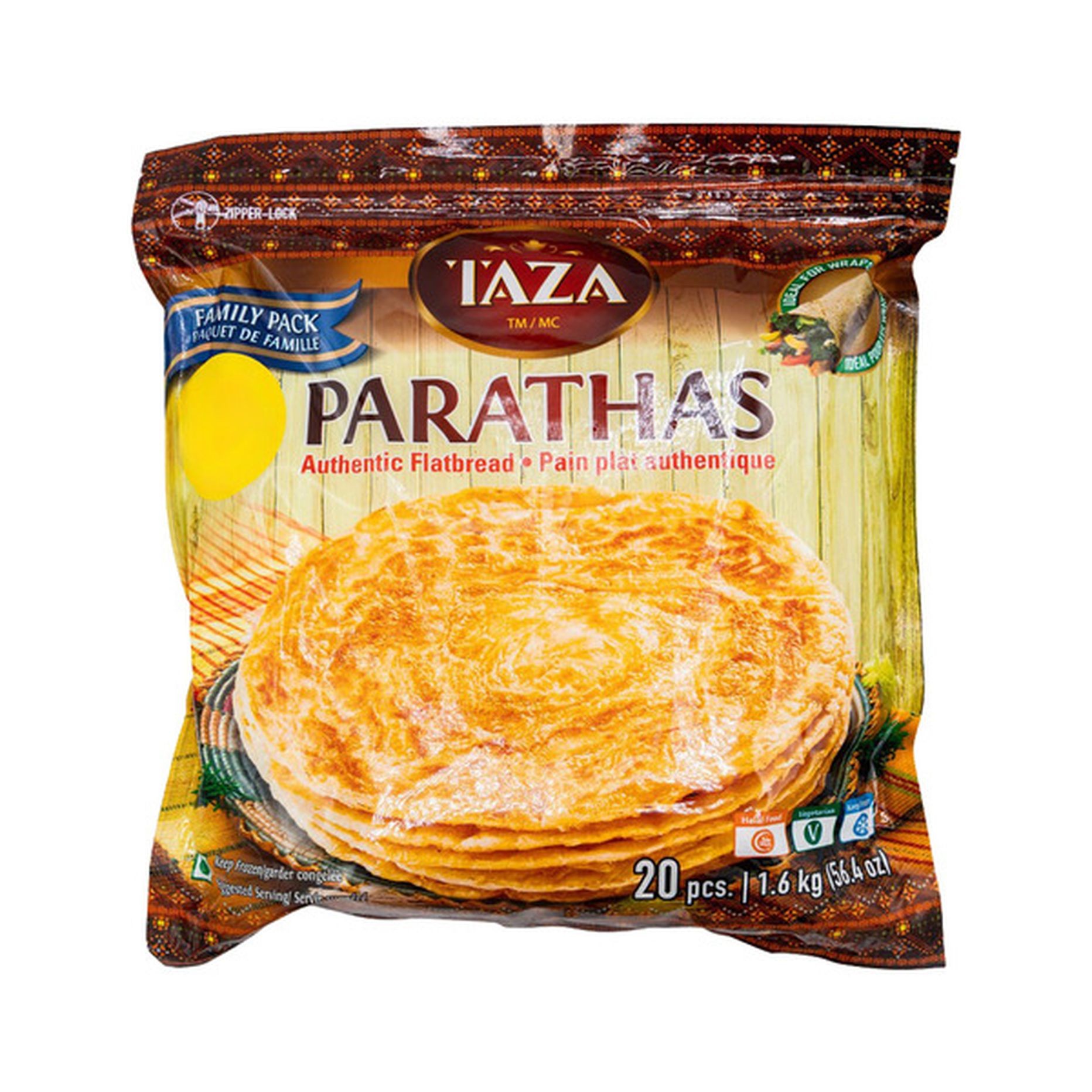 TAZA WHOLE WHEAT PARATHA 20 PC 1.6 KG