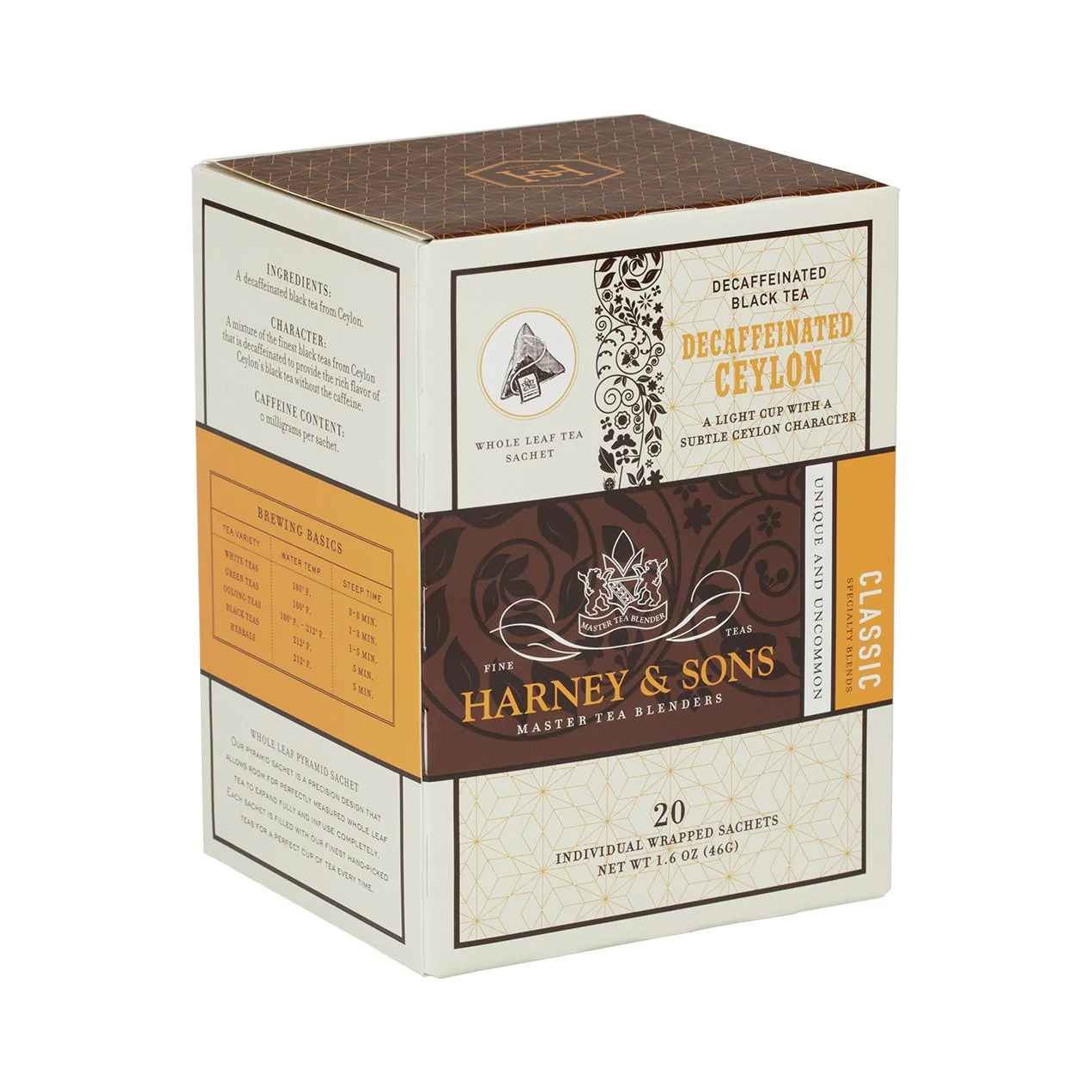 HARNEY And SONS DECAFFEINATED CEYLON TEA 20 Each