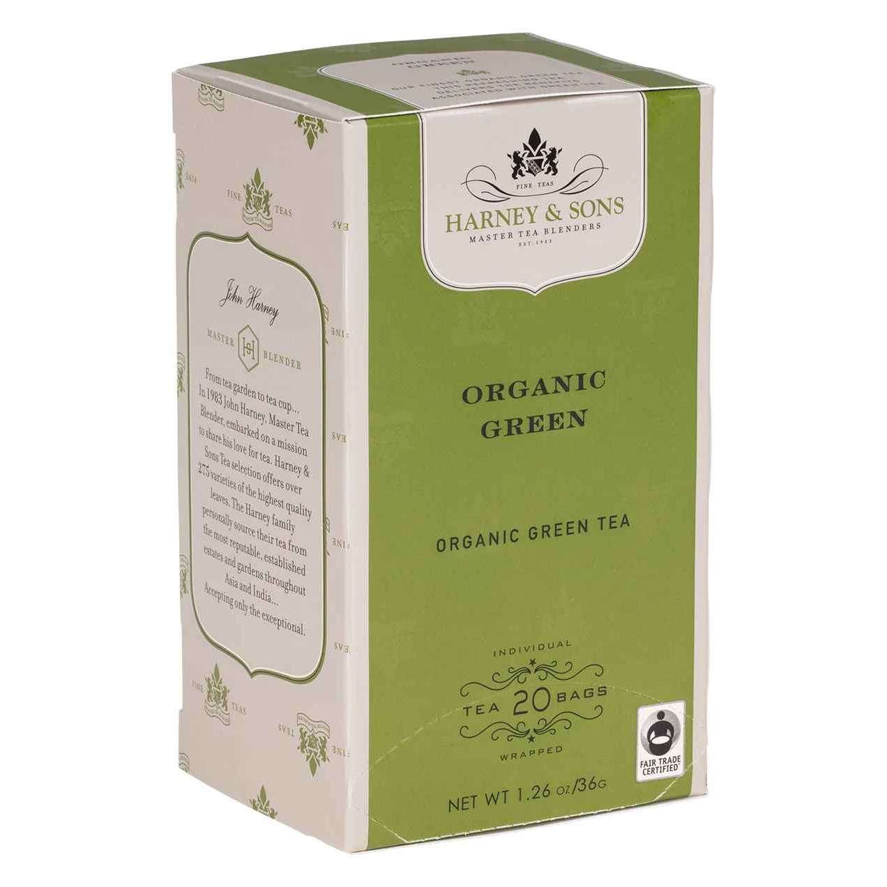 HARNEY And SONS ORGANIC GREEN TEA 20 Each