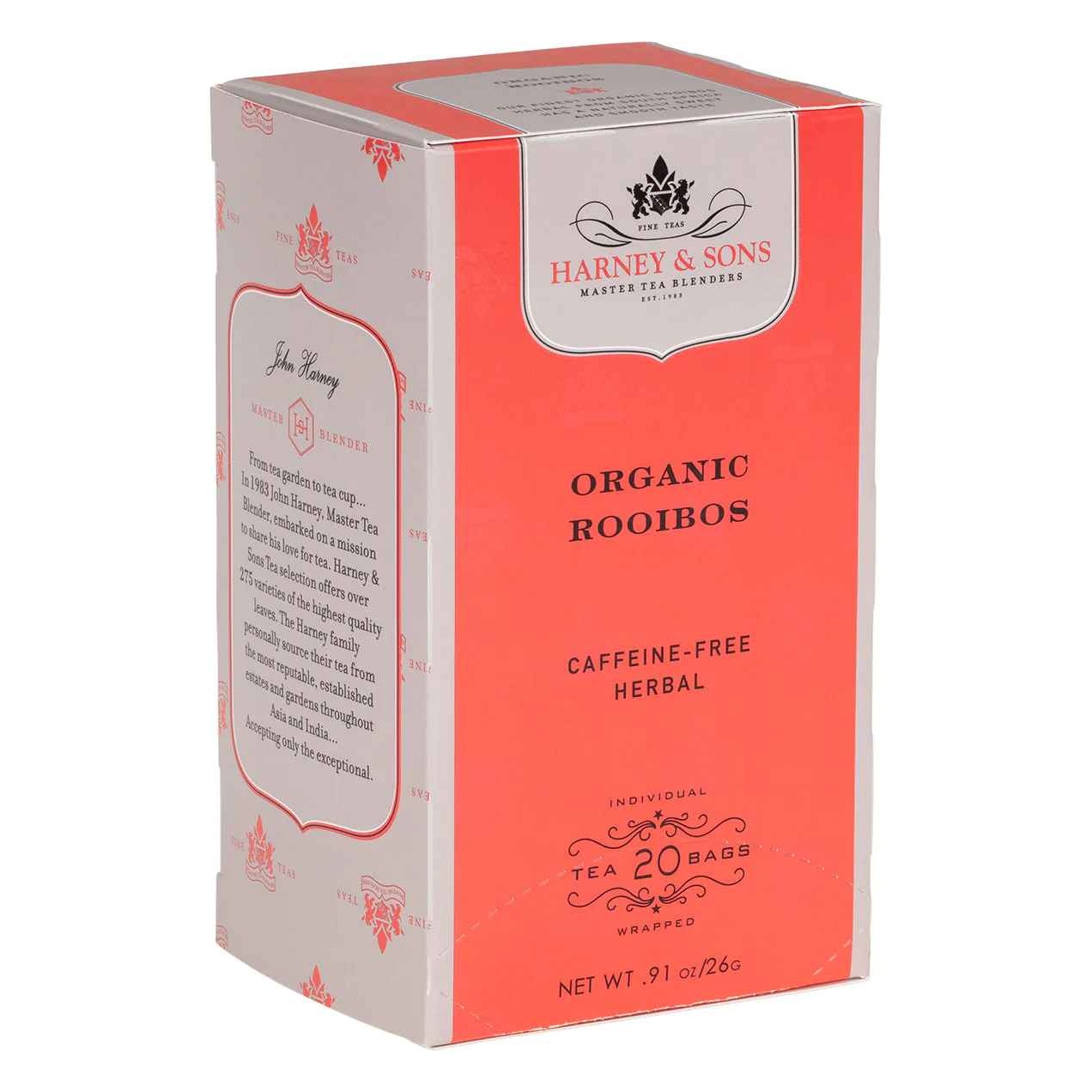 HARNEY And SONS ORGANIC ROOIBOS CAFFEINE FREE 20 Each
