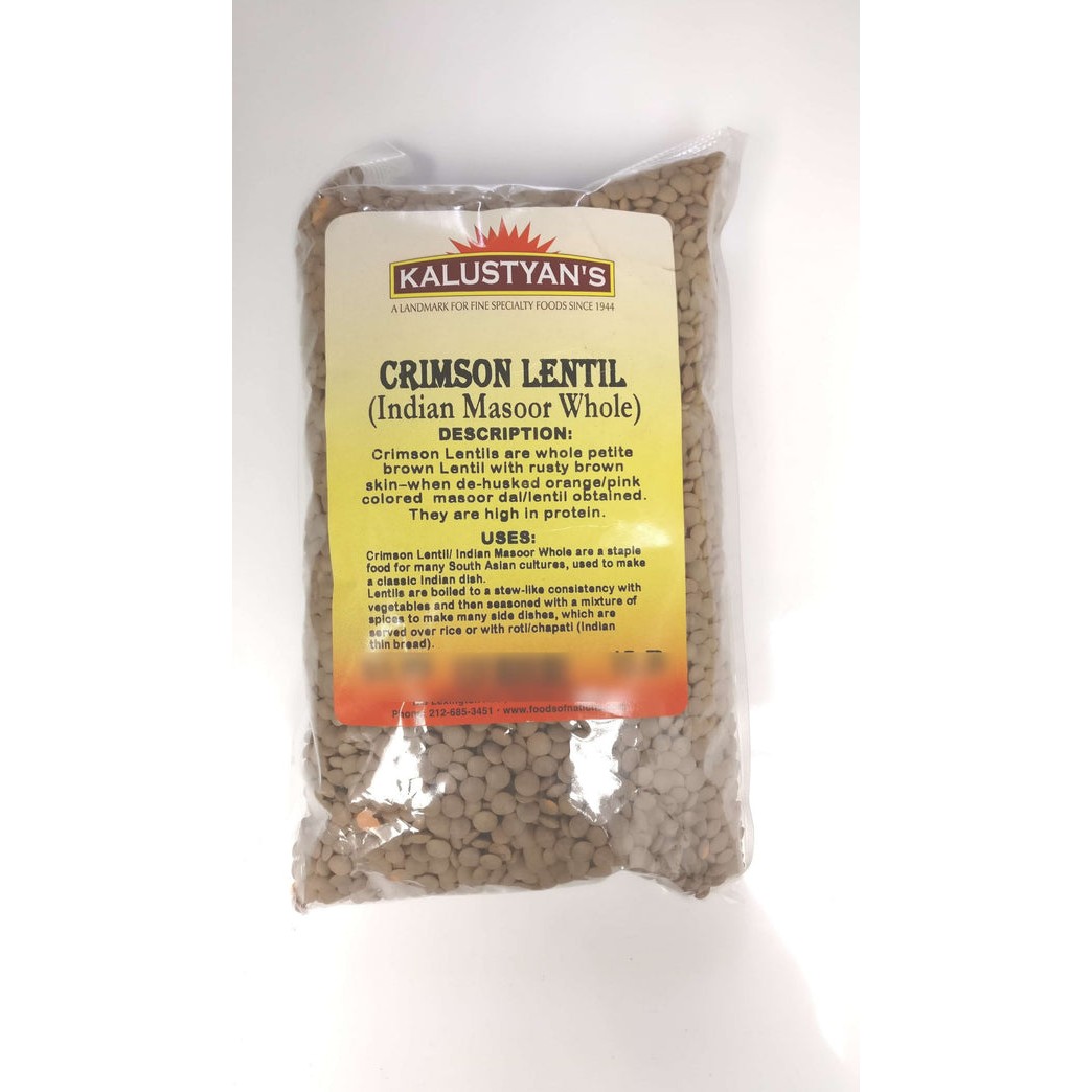 KALUSTYANS MASOOR WHOLE WITH SKIN 4 Lbs
