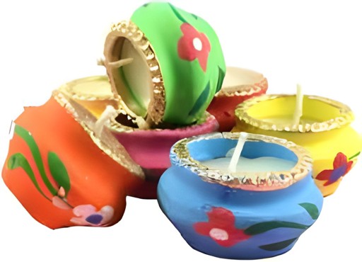 Clay Diya Matki Wax 7 PCS